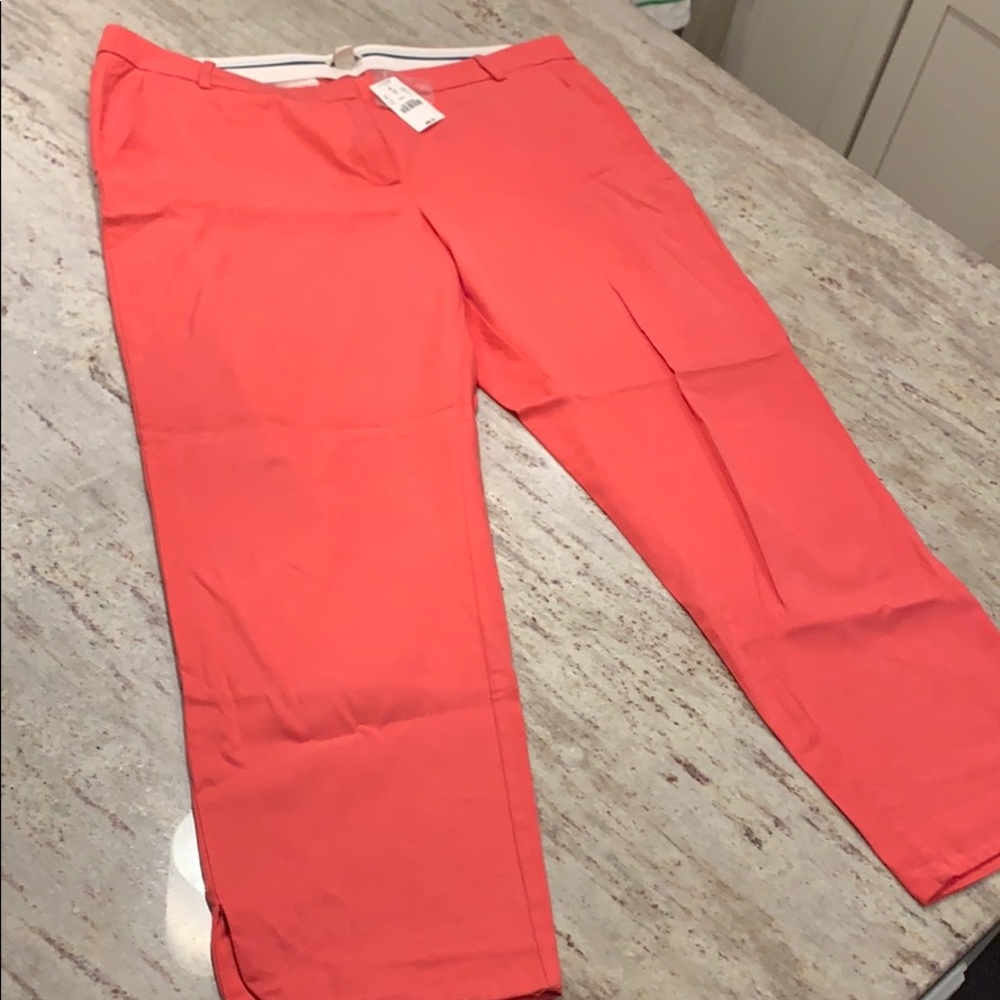 JCrew BRAND NEW coral cropped pants - size 12